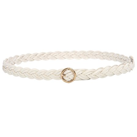 Mote Flettet Belte, Enkelt Hverdags Dekorativt Belte - Hvit