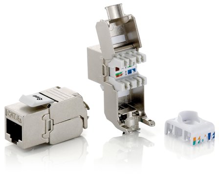 Equip CAT.6A KEYSTONE JACK SHIELDED TOOL LESS SET OF 8PCS CABL