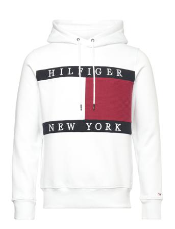 Structure Flag Hoody Huppari Valkoinen Tommy Hilfiger