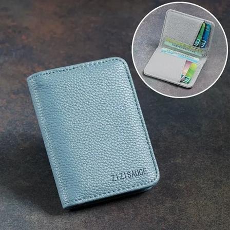 Multi-kort Slot Solid Farve Bærbar Læder Kort Etui Universal Bank Kreditkort ID Bus Kort Indehaver Rejsearrangør Punge light blue