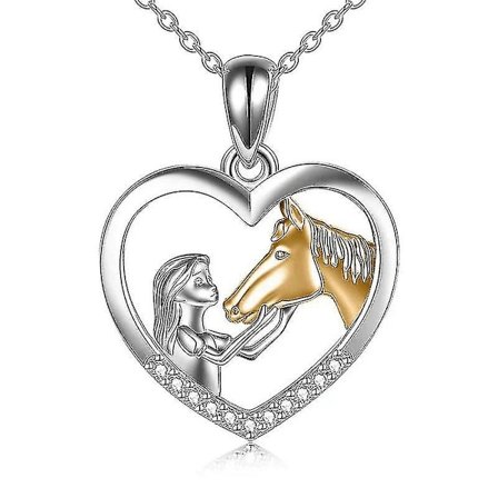 Hestevedhæng Halskæde Guld Heste Halskæder Sterling Sølv Piger Med Hest Gave Til Kvinder Piger