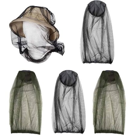 4 pakker myggenet hoved, fiskerihat, udendørs mygmaske