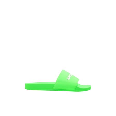 Balenciaga, Slides with Logo Groen, Heren, Maat:40 EU