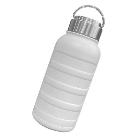 Eristetty 750 ml ruostumattomasta teräksestä valmistettu kahvallinen juomapullo opiskelijoille ulkoiluun, valkoinen