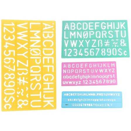 4 stk. Skala Lineal Tal Hjælp Skabelon Tal Læringslegetøj Brevskrivningsguide Bogstaver Stencil Lineal