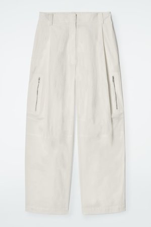 COS Damen Utility-Cargohose Mit Barrel-Bein - Weiss