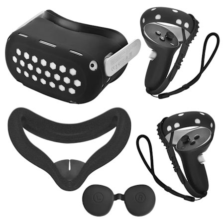 Hög kvalitet Mjuk Tålig Silikon Skyddsskydd Kit För Oculus Quest 2 VR Face Cover Controller Grips Headset Cover VR Tillbehör