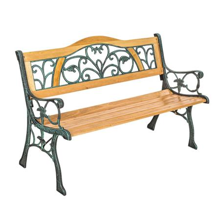 Tectake Trädgårdsbänk Kathi 2-sits Av Trä Och Gjutjärn 124x60x83 Brun