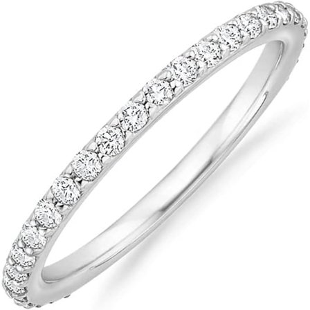 (Silver) Kubisk Zirkonia Diamant Stapelbar Dam Eternity Ring, 925 Sterling Silver Diamant Ring
