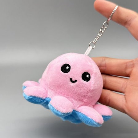Mini Octopus e Plys dukke omvendt legetøj nøglering Kawaii Fluffy St