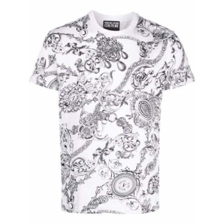 Versace Jeans Couture, T-Shirts Wit, Heren, Maat:L