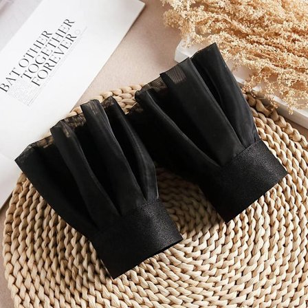 1Pair Fake Sleeve Irrotettavat hihansuut MUSTA