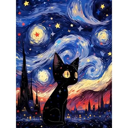 Huacan Diamant Mosaik Kissa Kirjonta Uusi Saapuminen 5D Diy Diy Eläinkuvan Rhinestones Maalaus Ristipisto Dekor Koti 220-AB Full Square 30x40cm