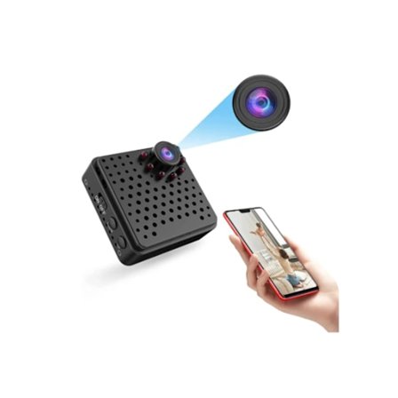 Trådlös Wifi-kamera HD 1080P Övervakningskamera med App Fjärrövervakning Infraröd Mörkerseende och Rörelsedetektering Svart YEMAESRE