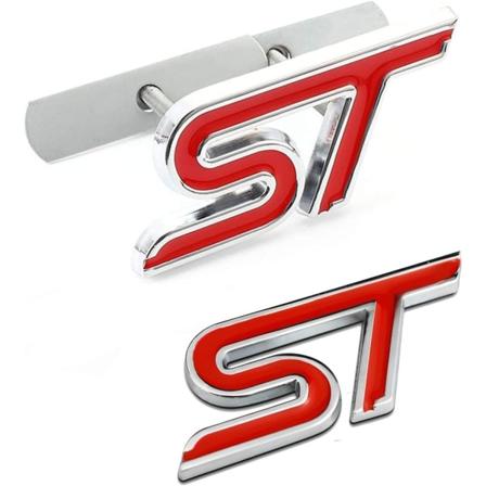 Alloy ST Grille Logo ST Trunk Emblem Rear Trunk Wing Badge, Bildekorasjoner Kompatibel For Fiesta Focus Mondeo