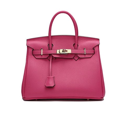 Rose Rød Koskind Tote Taske Stilfuld Håndtaske Pendler Crossbody Inspireret