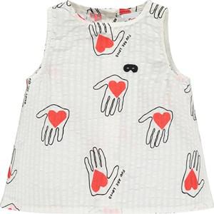 Beau Loves White Hold My Heart Print Blouse 18-24 Months - Tops - 18-24 months - White