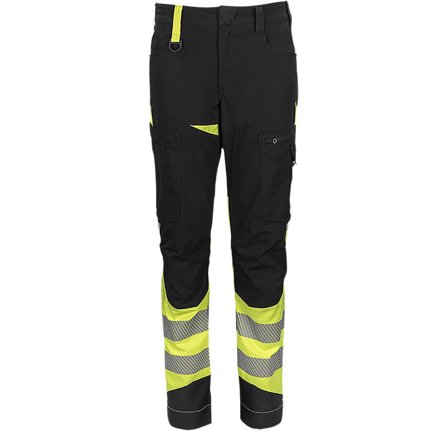 Texstar WP47 Arbejdsbukser sort/gul, Hi-Vis, klasse 1 C34, Tøj