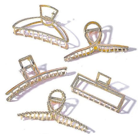 Metal Multi Design Hårklemmer Hårfangst Bananklemmer Hajklemme Skridsikker Hestehaleholder Pakke Med 5