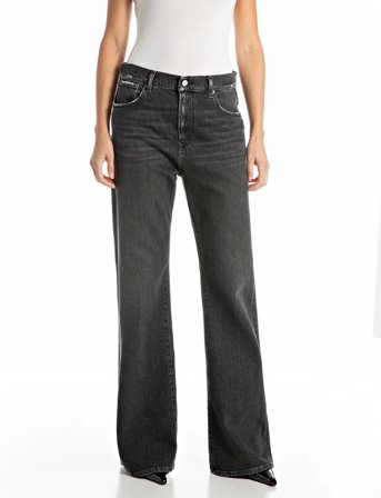 Replay Becka Trousers Mid Waist Flared Original - Grey - 30 x 30