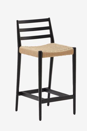 Kave Home - Barstol - analy 2-pak - Sort - Barstole & -taburetter - Fra Homeroom