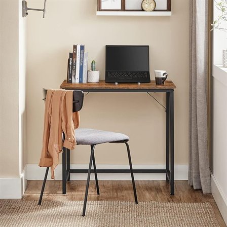 Skrivebord 80 cm - Rustikk brun/Svart