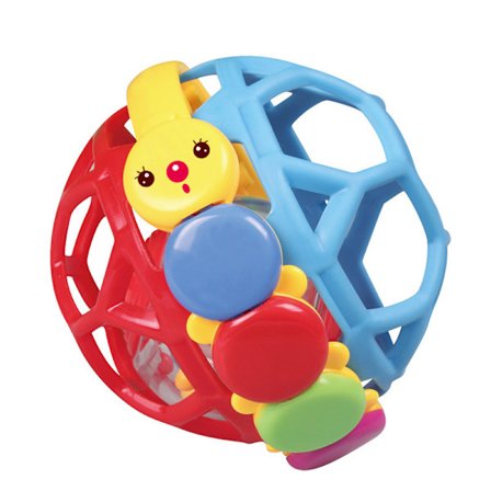 Bendy Ball skallra, leksak för krypande bebisar 0-1 år gammal 6