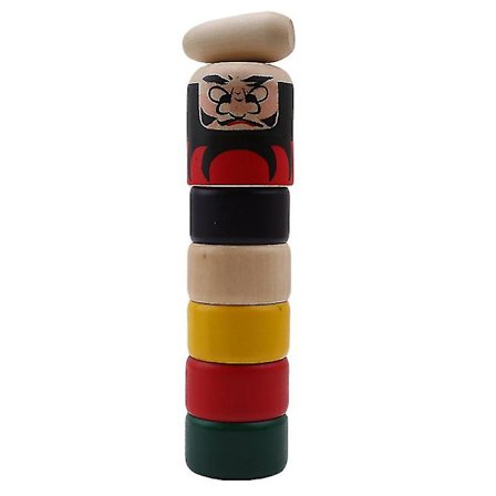 Baby Kids Daruma Otoshi Japansk Folk Craft Spel Knock And Pile Up Rainbow Tower Kreativ Baby Trä Pedagogisk Konck Leksak