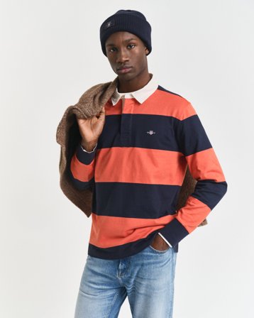GANT Herren Heavy Rugger mit Blockstreifen (XL) Marineblau
