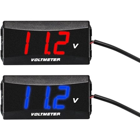 2 stk. Mini LED-display Digital Voltmeter Spændingstester Omvendt Forbindelsesbeskyttelse 12V-80V Rød+Blå