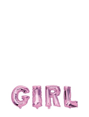Joker Foil Balloon Text Girl 40 Cm - Pink - 40 cm