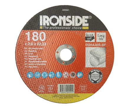Ironside 200541 Kappeskive 180 mm, F41, EI20, Inox 180 x 2,0 x 22 mm, Maskintilbehør & forbruk