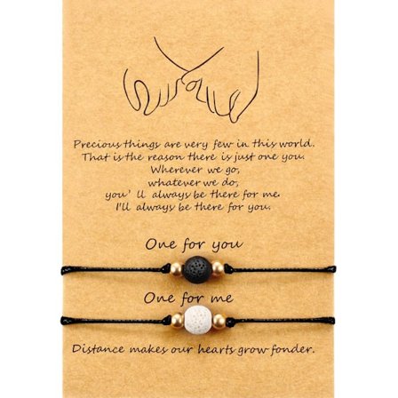 2-delade Pinky Promise Armband Vänskap Par Distans Matchande Examensarmband Gåva Bohemia