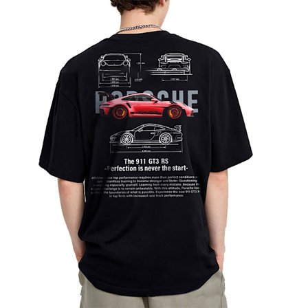 Porsche 911 T-shirt, T-shirt för bilentusiaster, Casual T-shirt för bilälskare