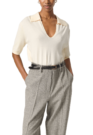 Soaked In Luxury SLSpina Polo Pullover Tröjor Dam Vit S