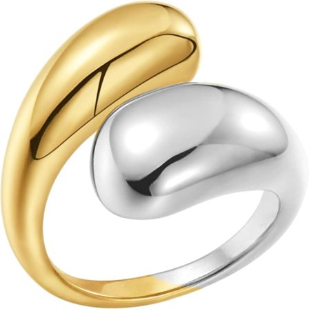 Guldringe til kvinder Guld tommelfinger ring Chunky guld ring Tåre ring til kvinder og mænd Justerbare finger ringe til kvinder Tyk