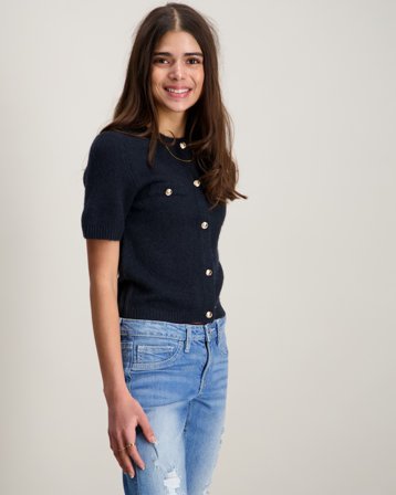 Gina Tricot Young Y knitted cardigan Blauw Truien Meisjes - Kids Brand Store