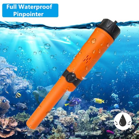 Nålspets vattentät metalldetektor med läderfodral skattjakt utgrävningsverktyg tillbehör summer vibration automatisk inställning KW30