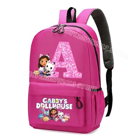 Gabby Dukkehus rygsæk Ny sød tegneserie personlighedsbreve Oxford stof rygsække Vandtæt Rose Rød Piger Bogtaske Børnegave