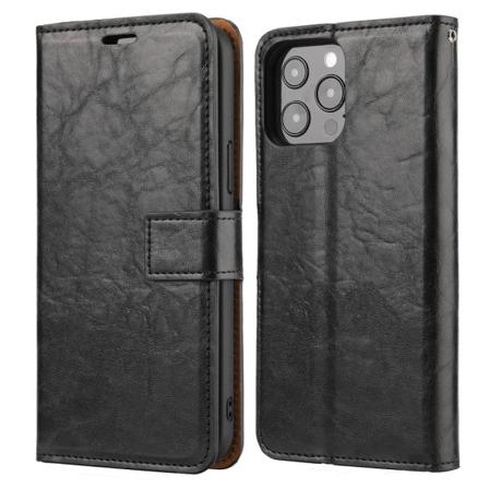 Skalo Iphone 13 Crazy Horse Magnet 2i1 Plånbok - Svart Svart