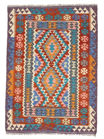 Hand Woven Kilim Afghan Old Style Rug 131X179 Wool Small