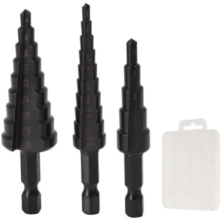 3-delad HSS-stegborr med sexkantigt skaft för metall, trä och isoleringsskivor