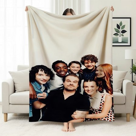 Stranger Things 5 Fleecefodrad Varm Filt, Stranger Things-tema Filt för Tupplurar, Flanellfilt, Specialtillverkad