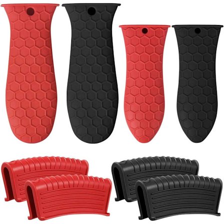 8 stk. Silikon Grytehåndtaksett, Sklisikre Silikon Grytehåndtak