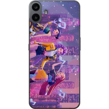 Kompatibel Mobilcover til Nothing Nothing CMF Phone 1 Futuristisk K-Pop Demon Hunters pigegruppe illustration med neonbyens popkultur æstetik og kraf