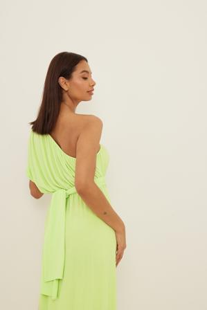 NA-KD Trend Maxi robe drapée - Robes drapées - Vert - Large