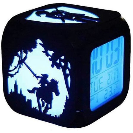 Wekity Fyrkantig LED, Kubisk med Legend Of Zelda Silhuett, Färgglad Ljus, Zelda Digital, Färgglad Rumsdekor (svart) [DB]