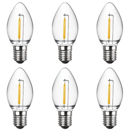6 stk C7 LED Natpærer Stearinlys Pære