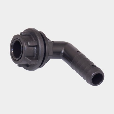 Anschlussnippel für Tanks CAN-SB, 90°, 3/8", Ø12 mm, schwarz, Kunststoff - Boot
