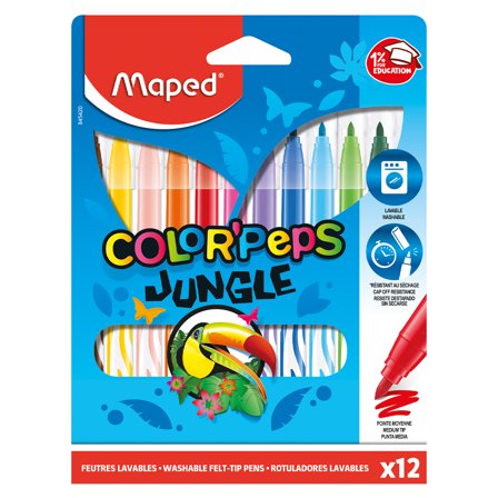 Colorpeps Jungle Felt Tip Pens Pack of 12